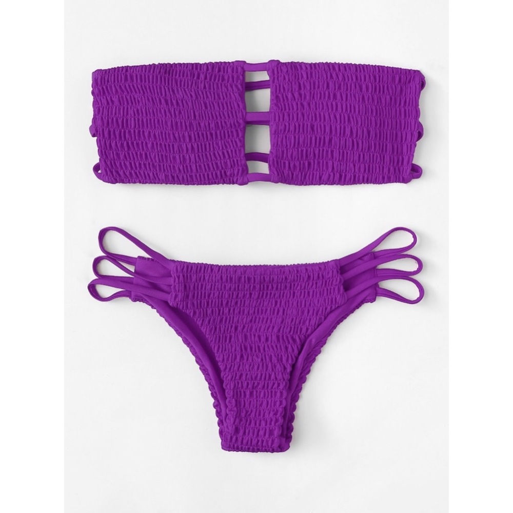 Smocked bikini - purple